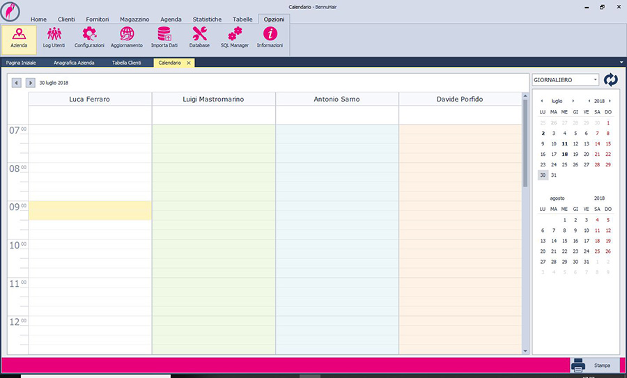 NetHair — calendario e agenda collaboratori